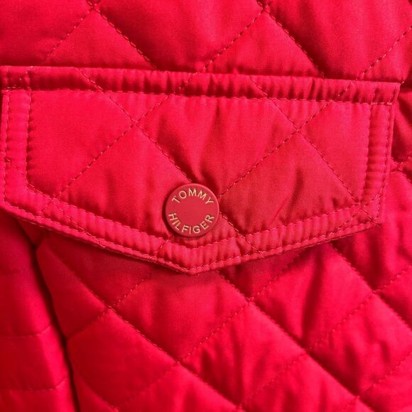 Tommy Hilfiger Vibrant Red Quilted Jacket, Women’s Size Large - Picture 6 of 8